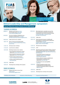 Ethical Leadership and Management -symposium