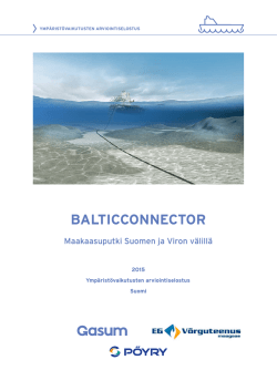 balticconnector – ympäristövaikutusten arviointiselostus