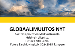 GLOBAALIMUUTOS NYT - Future Earth Finland