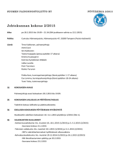 Johtokunnan kokous 2/2015 - Suomen Painonnostoliitto