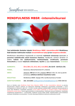 MINDFULNESS MBSR -intensiivikurssi