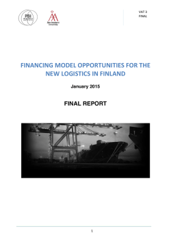 financing model opportunities for the new logistics in finland