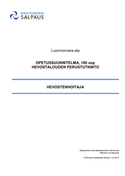 Opetussuunnitelma 180 osaamispistettä