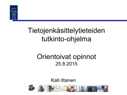 TKT-orientaatio - Tampereen yliopisto