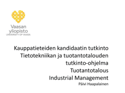 Tuotantotalous - University of Vaasa