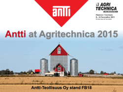 How to meet Antti at Agritechnica 2015. - Antti