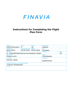 Finavia Instructions for Completing the Flight Plan Form