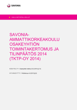 tktp-oy 2014 - Savonia | Ammattikorkeakoulu