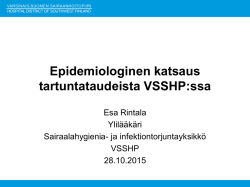 Epidemiologinen katsaus tartuntataudeista VSSHP:ssa