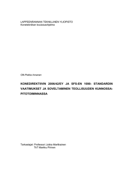 Konedirektiivin 2006/42/EY ja SFS-EN 1090- standardin