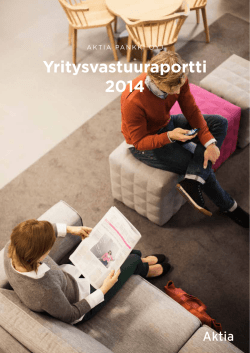 Aktia Pankin yritysvastuuraportti 2014