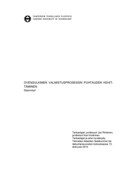 ovensulkimen valmistusprosessin puhtauden kehit