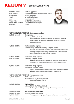 Curriculum Vitae  - Suunnittelutoimisto Keijom Oy