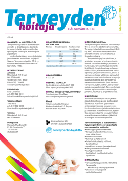 Mediakortti 2016 - Suomen Terveydenhoitajaliitto ry