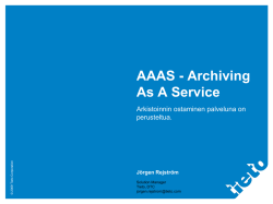 AAAS - Archiving As A Service