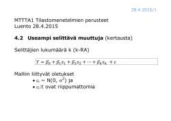 MTTTA1 Tilastomenetelmien perusteet Luento 28.4.2015 4.2