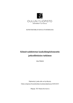 Kiinnivaahdotetun kaukol&auml;mp&ouml;elementin jatkosliitoksien