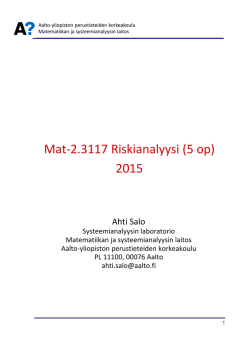 Mat-2.3117 Riskianalyysi (5 op) 2015
