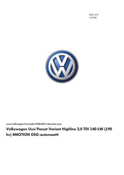 Volkswagen Uusi Passat Variant Highline 2,0 TDI 140 kW (190 hv
