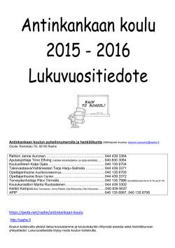 Lukuvuositiedote 2015-2016