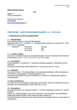 Herajärven koulun lukuvuosisuunnitelma lv. 2015-2016