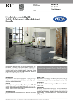 RT 38726 Petra-kalusteet ammattikäyttöön: keittiöt