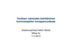 2 Heikki Härtsiä Millog Oy MATINE 17.3.2015