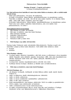 Pakkausseloste: Tietoa käyttäjälle Duodopa 20 mg/ml + 5
