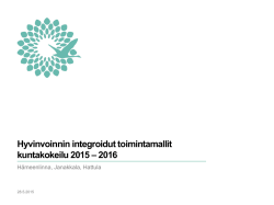 Hyvinvoinnin integroidut toimintamallit kuntakokeilu 2015