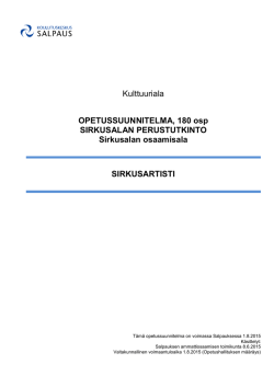 Opetussuunnitelma 180 osaamispistettä