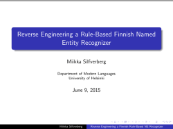 Reverse Engineering a Rule-Based Finnish Named Entity Recognizer