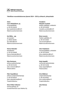 Teknillisen neuvottelukunnan jäsenet 2014 – 2015 ja sihteerit