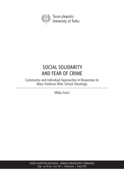 Social Solidarity and Fear of Crime