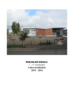 Kirjolan koulun lukuvuositiedote 2015 - 2016