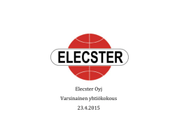 Elecster Oyj Varsinainen yhtiökokous 23.4.2015