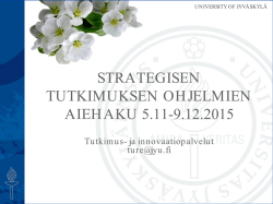 strategisen tutkimuksen ohjelmien aiehaku 5.11