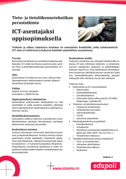 ICT-asentajaksi oppisopimuksella
