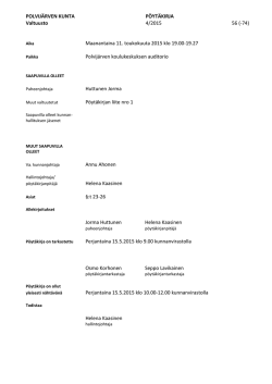 POLVIJÄRVEN KUNTA PÖYTÄKIRJA Valtuusto 4/2015 56 (