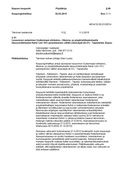 Espoon kaupunki Pöytäkirja § 89 Kaupunginhallitus 02.03.2015