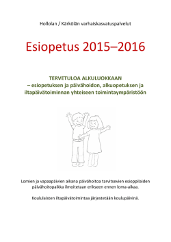 Lataa: Esiopetus 2015-2016, esite
