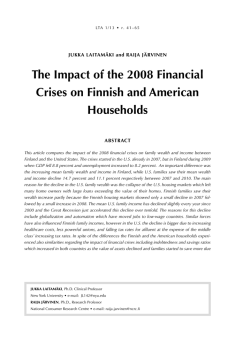The Impact of the 2008 Financial Crises on Finnish and American