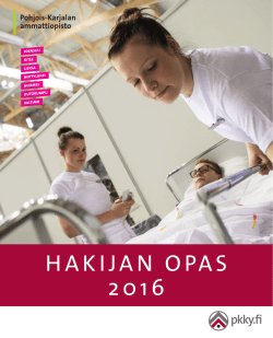 HAKIJAN OPAS 2016 - Pohjois-Karjalan koulutuskuntayhtymä