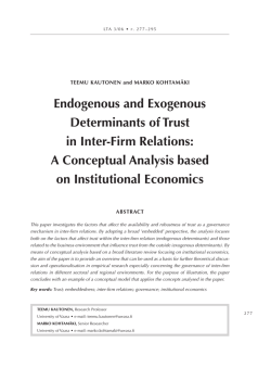 endogenous and exogenous Determinants of Trust in inter