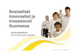 Sosiaaliset innovaatiot ja investoinnit Suomessa
