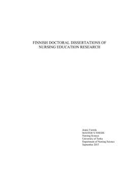 finnish doctoral dissertations of nursing education research