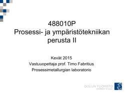 488010P Prosessi- ja ympäristötekniikan perusta II