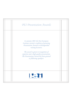 PEI Presentation Awards