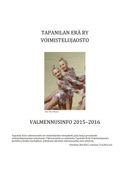 Valmennusinfo 2015-2016 - Tapanilan Erä/Voimistelujaosto