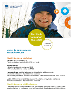 Lukuvuoden 2015-16 Käpylän peruskoulun ja