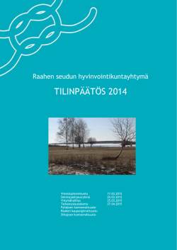 Raahen seudun hyvinvointikuntayhtymän tilinpäätös 2014